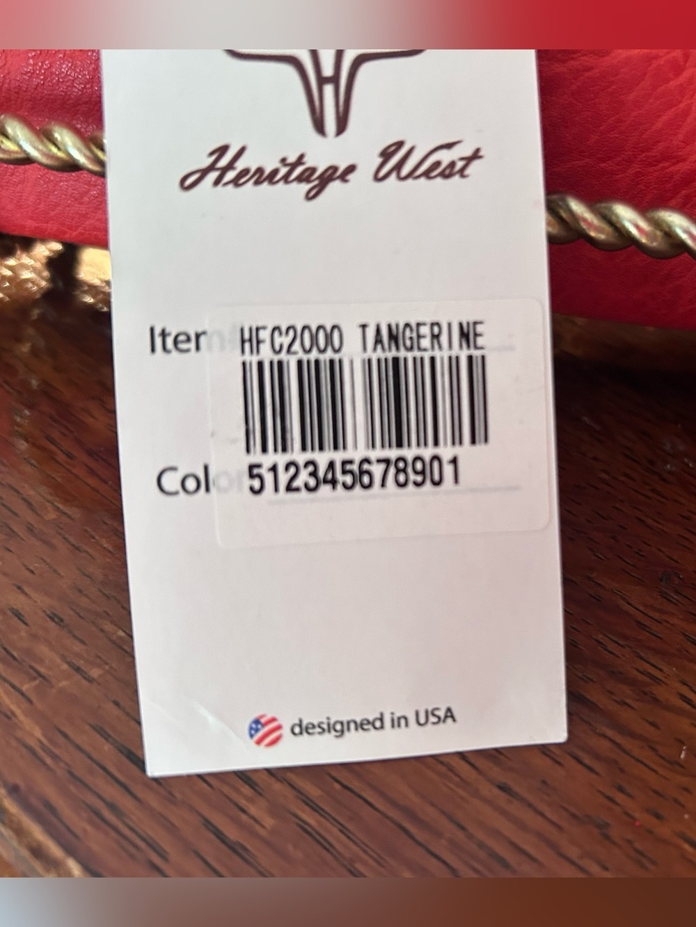 NWT Heritage West Western Rhinestone Cross Wallet Red BrownCroc Embossed Bling - Picture 7 of 15